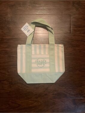 Trader Joe’s Mint Green & White Stripe Tote Bag